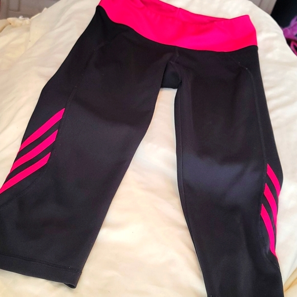 adidas Pants - LIKE NEW Adidas Black and Pink Size M
